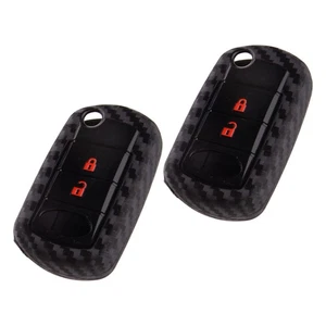 2pcs Carbon Fiber Remote Key Fob Cover Fit For Land Rover LR3 Range Rover Sport - Picture 1 of 4