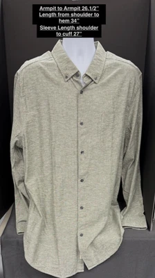 Camisa Five Four Elijah para hombre talla 2XL oliva abotonada LS lino/algodón nueva con etiquetas Foto 1 de 3