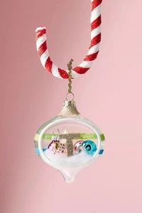Anthropologie Party Animal Ornament Monogram “T” Festive NWT Glass - Picture 1 of 3