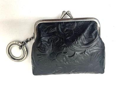 Monedero Patricia Nash Borse de cuero negro con cierre de beso Foto 1 de 4