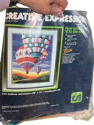 Creative Expressions Vintage Needlepoint Kit 3212 Balloon Adventures - Image 1 of 2