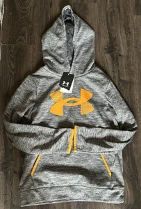 Under Armour Cold Gear Gray Pullover Hoodie - Gold Logo - Youth Medium - NWT - Picture 1 of 7
