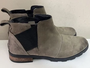Sorel Emelie NL2671-245 Chelsea Mujer 10 Cuero Tostado Tobillo Tirar Botas Marrón - Imagen 1 de 14