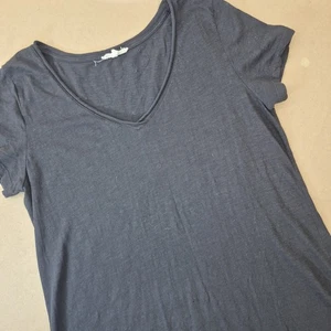 Eileen Fisher Organic Cotton V-Neck Tee Shirt Women's Small Black - Picture 1 of 5