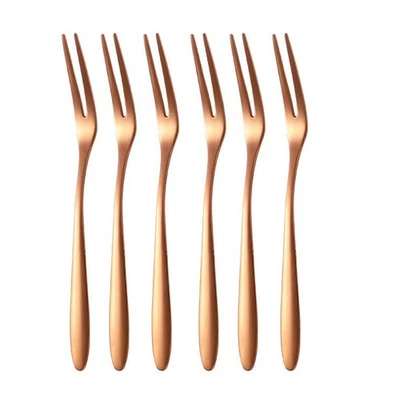 Practical Stainless Steel Fruit Forks for Convenient Snacking Set of 6 - Image 1 of 4
