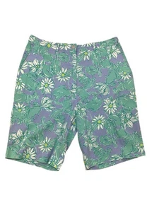 VINTAGE LILLY PULITZER PURPLE GREEN CRAB DAISIES SHORTS Size 6 - Picture 1 of 4
