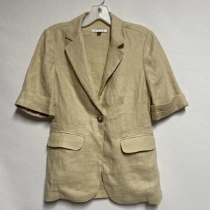 Cabi Jacket Womens XS Tan Linen Canvas One Button lightweight Style 902 - Picture 1 of 11