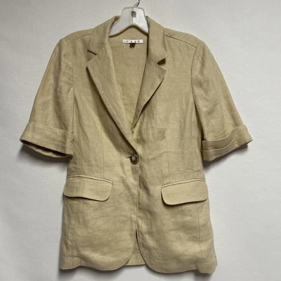 Cabi Jacket Womens XS Tan Linen Canvas One Button lightweight Style 902 - Image 1 of 4