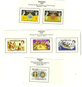 BARBUDA 36-38, BERMUDA 198 & BAHAMAS 267-68 BOY SCOUTS MINT L/H FREE SHIPPING - Picture 1 of 1