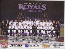 Reading PA Reading Royals ECHL Ice Hockey Team Photo 2004-2005 (8 1/2 x 11) !