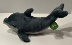 Wild Republic Plush Blue Gray Dolphin Realistic Stuffed Animal 11” Long 2016 - Picture 1 of 13