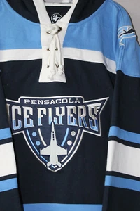 New SPHL Pensacola Ice Flyers lacer jersey style mid weight cotton hoodie men XL - Picture 1 of 6