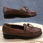 Life Stride Shoes Womens 10 M Kiltie Bow Loafer Comfort Brown Leather Slip On