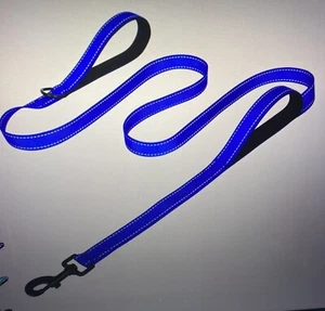 6 Feet Heavy Duty Two Handle Dog Leash Double Handles for Extra Control Blue - Picture 1 of 1