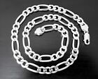 46g 8mm Heavy Solid Sterling Cable Chunky Long Figaro Curb Link Men Vtg Necklace