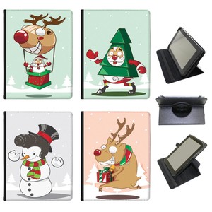 Azzumo Santa Reindeer Christmas Fun & Frolics PU Leather Case for Acer Tablet