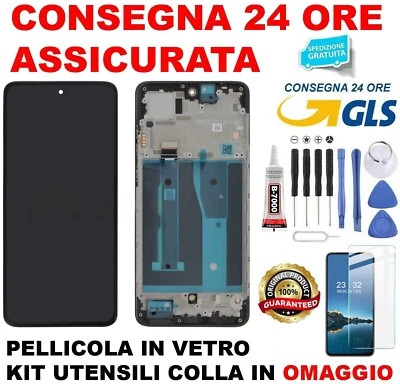 PER MOTOROLA DISPLAY LCD ORIGINALE FRAME MOTOROLA MOTO G84 5G XT2347 TOUCH SCREEN VETRO NERO
