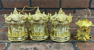 Carousel Christmas Ornaments lot of 4 - Picture 1 of 9
