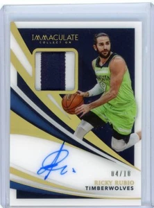 2020-21 Panini Immaculate Collection Gold Patch Auto #PA-RRU Ricky Rubio #04/10 - Picture 1 of 2