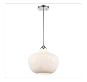 Home Decorators Pompton 1-light Gold Pendant Light Fixture with Globe Shade - Picture 1 of 4