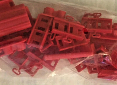 Quercetti Skyrail Roller Coaster Replacement Parts RED Track Supports Connectors - Изображение 1 из 3