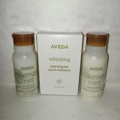 Aveda Rosemary Mint Body Care 14 pc Travel Size Soap, Conditioner & Body Lotion - Image 1 of 4