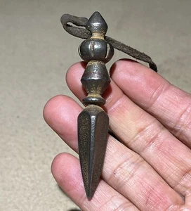 Antiguo Indo Tibetano Nepalí Himalaya Meteorito de Hierro Oración Amuleto Vajra - Imagen 1 de 7