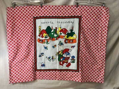 De Colección Pitufo Pitufo Navidad Bebé Manta Colgante en la Pared 33 X 43 Pitufos V5490 Foto 1 de 4