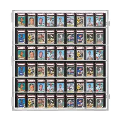 Graded Trading Card Display Case 54 Acrylic & Black PSA Slabs Sport Rack Holder - Image 1 of 4