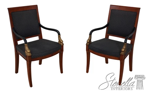 60486EC: Pair CENTURY Regency Style Dolphin Armchairs Cover