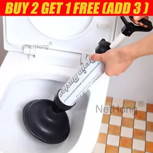 Powerful Plunger Toilet Unblocker Drain Buster Plumbing Sink Remover Sucker UK - Picture 1 of 54