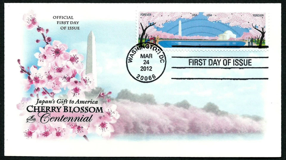 USA, SCOTT # 4651-4652A, ARTCRAFT FDC COVER - CHERRY BLOSSOM, YEAR 2012 - Image 1 of 1