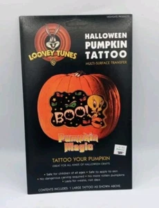 Vintage Pumpkin Magic Looney Tunes Tweety Bird Halloween Pumpkin Tattoo - Picture 1 of 4