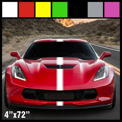 4" Hood Stripe Auto Graphic racing stripe decal vinyl car truck universal - Image 1 of 4