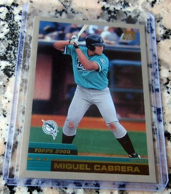 Tarjeta de novato MIGUEL CABRERA 2016 reimpresión 2000 Topps intercambiada RC Tigers triple corona Foto 1 de 2