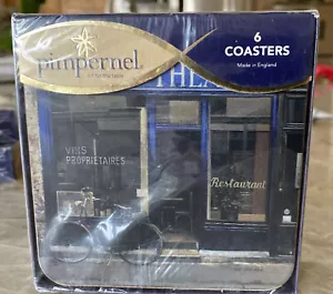 NIB Williams - Sonoma Pimpernel 026 Les Bistros 6 Coaster Set French - Picture 1 of 6