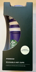 Starbucks UW University of Washington Huskies Dawgs 6 Reusable Hot Cups Set Deckel - Bild 1 von 6