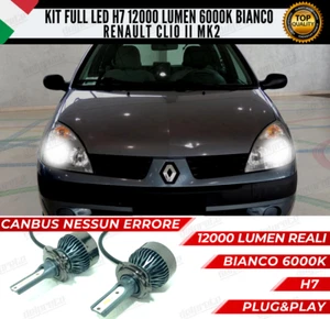 KIT FULL LED RENAULT CLIO II MK2 H7 ANABBAGLIANTI 6000K BIANCO 12000LUMEN CANBUS - Imagen 1 de 11
