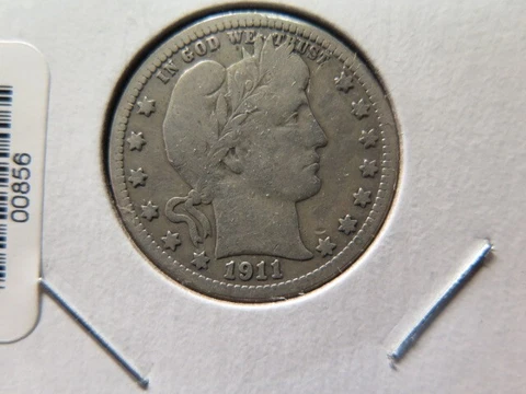 1911 -   Barber Quarter, Average Circulated Coin, Store #0856 Cover