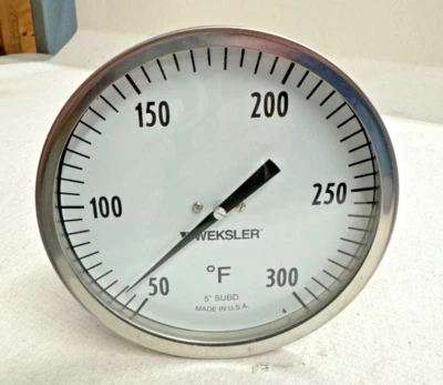 Weksler 5'' Dial Thermometer AF1844RFX, Range 50 - 300F  18" Every Angle - Image 1 of 3