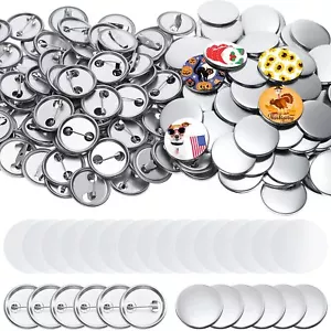 300 Pieces Blank Button Making Supplies Round Badge Button Parts Metal - Picture 1 of 6