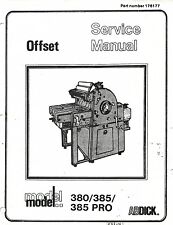 AB DICK  380/ 385/ 385 CD Service and Technical Manual Complete