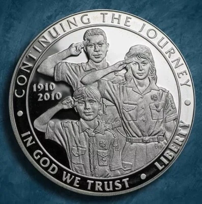 2010 P Boy Scouts of America Commemorative Silver Dollar Proof IN CAPSULE - Image 1 of 2