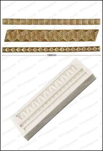 Stampo IN Silicone Geometrico Bordi Uso Alimentare FPC Sugarcraft - Picture 1 of 1