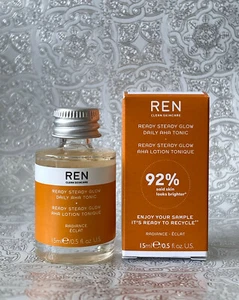 REN READY STEADY GLOW DAILY AHA TONIC 15 ML/0.5 FL.OZ. TRAVEL SIZE NEW IN BOX - Picture 1 of 3