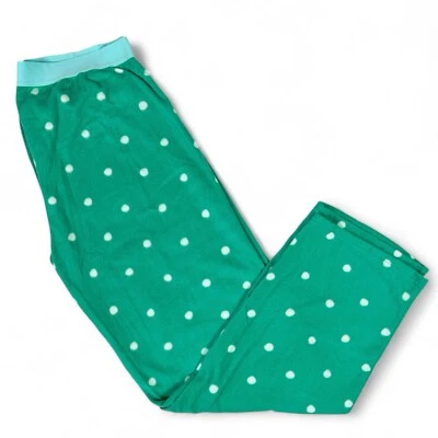 Июнь и Daisy флис пижамы брюки новом зеленый горошек женщин размер L новый без ЯРЛЫКОВ - Изображение 1 из 4