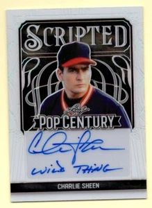 #1/2 AUTO CHARLIE SHEEN WILD THING MAJOR LEAGUE AUTOGRAMM 2024 LEAF POP CENTURY - Bild 1 von 2
