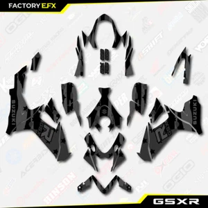 Kit de gráficos negro moderado de EE. UU. se adapta a 11-13 Suzuki GSXR 600/750 bicicleta de calle de carreras - Imagen 1 de 2