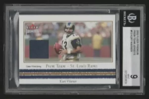 BGS 9 MINT KURT WARNER 2002 FLEER PREMIUM PREMIUM TEAM GAME USED PATCH - Picture 1 of 1