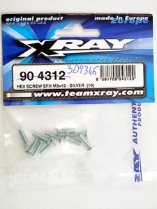 Xray Hex Screw Sfh M3x12 - Silver (10) 309346 Modeling - Picture 1 of 1